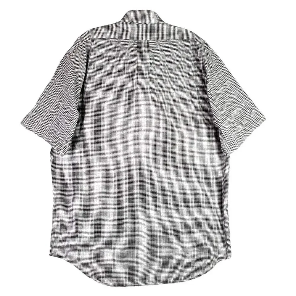 Polo Ralph Lauren Shirt Oxford Black Plaid Blake Mens M Medium Button Down SS